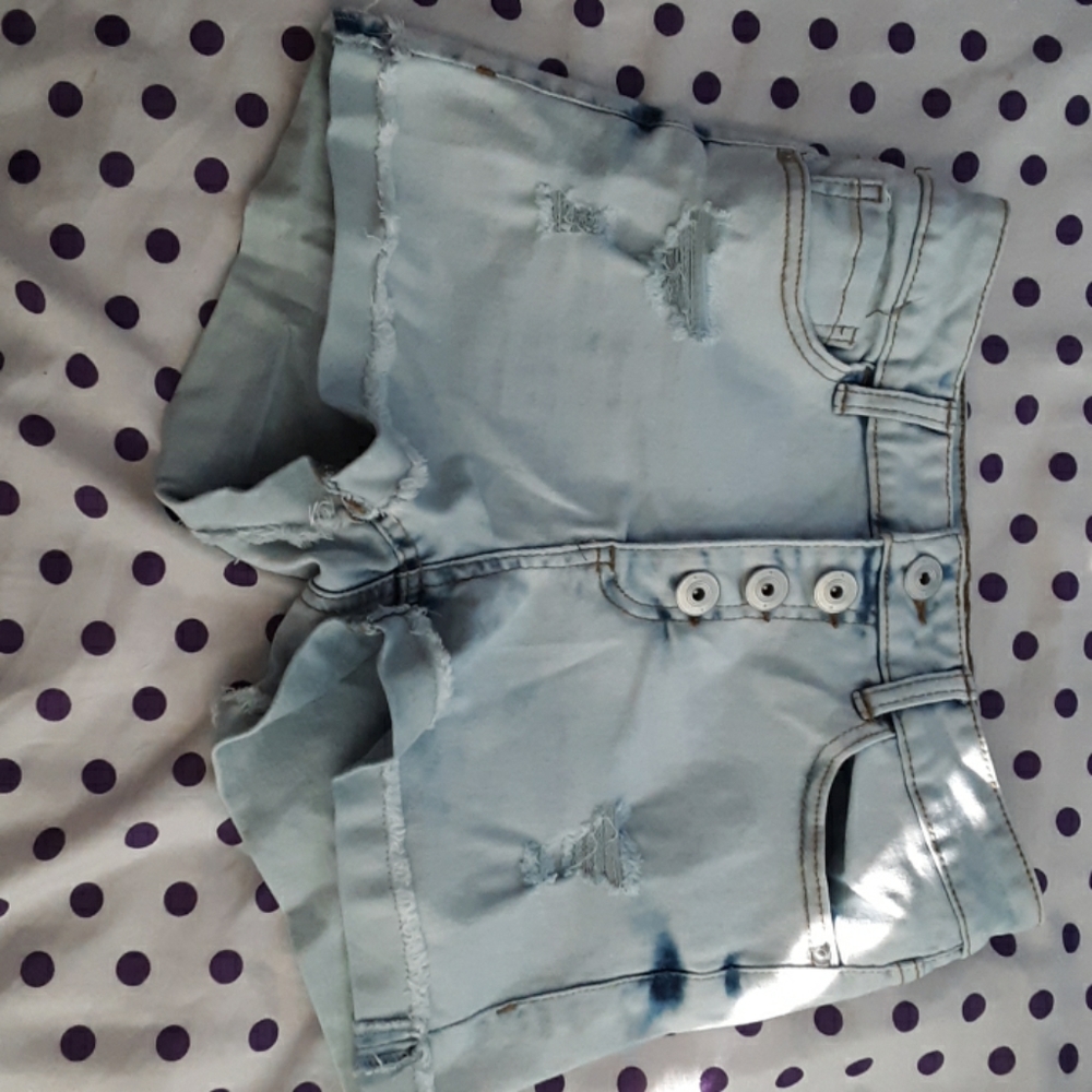 Acid wash shorts